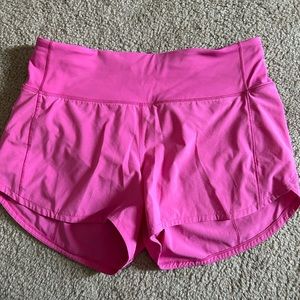 Lululemon high rise speed up shorts 4” inseam / size 6
